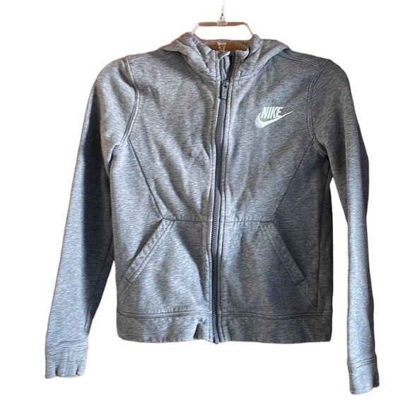 Nike Boy’s‎ Full Zip Essential Hoodie Grey Size Medium - Picture 1 of 6
